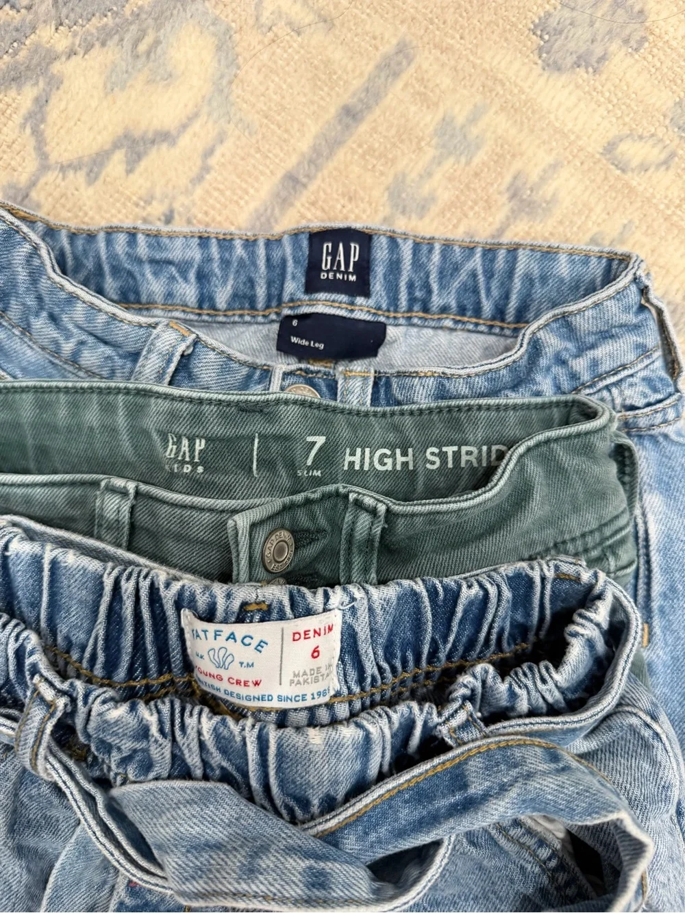 GAP Green Wide-Leg Kids Jeans with Denim Pairing
